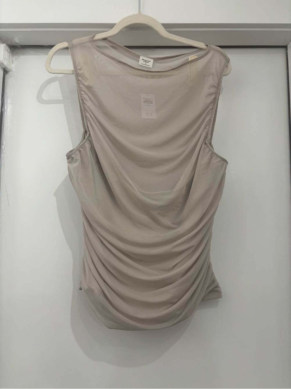 Abercrombie & Fitch Beige Draped Sleeveless Tank